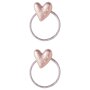 name it 2er-Pack Haargummi Herzchen Glitzer - rosa