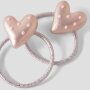 name it 2er-Pack Haargummi Herzchen Glitzer - rosa