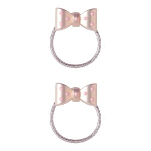 name it 2er-Pack Haargummi Schleife Glitzer - rosa