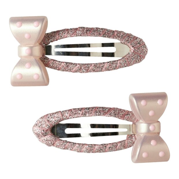 name it 2er-Pack Haarclip Schleife Glitzer - rosa
