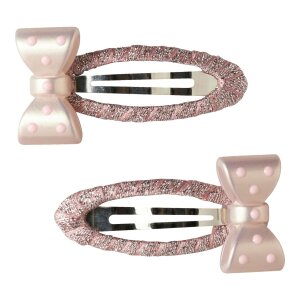 name it 2er-Pack Haarclip Schleife Glitzer - rosa