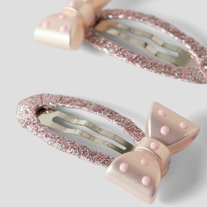 name it 2er-Pack Haarclip Schleife Glitzer - rosa