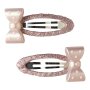 name it 2er-Pack Haarclip Schleife Glitzer - rosa