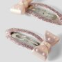 name it 2er-Pack Haarclip Schleife Glitzer - rosa