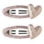 name it 2er-Pack Haarclip Herz Glitzer - rosa