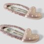 name it 2er-Pack Haarclip Herz Glitzer - rosa