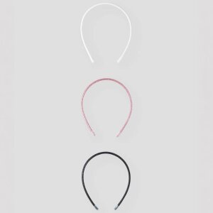 name it 3er-Pack Haarreif - Glitzer rosa schwarz cloud