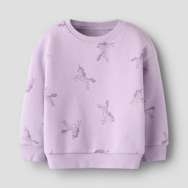 nameit angerautes Sweatshirt Glitzer Einhorn - Lavender Lily