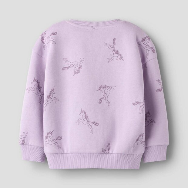 nameit angerautes Sweatshirt Glitzer Einhorn - Lavender Lily