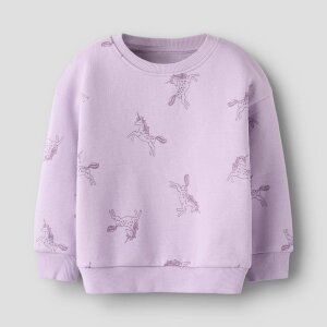 nameit angerautes Sweatshirt Glitzer Einhorn - Lavender Lily