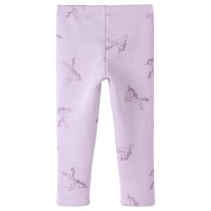 nameit angeraute Leggings Glitzer Einhorn - Lavender Lily