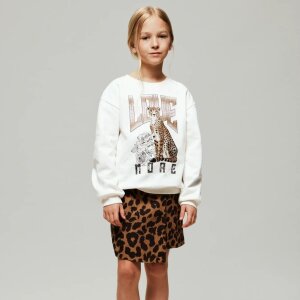 nameit angerautes Sweatshirt - Leopard cloud dancer
