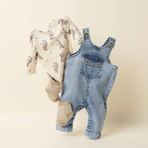 nameit baggy Jeans Latzhose - Medium Blue Denim