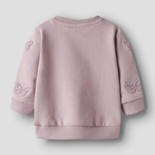 nameit angerauter Sweater - Schmetterlinge Dawn Pink