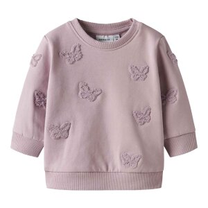 nameit angerauter Sweater - Schmetterlinge Dawn Pink
