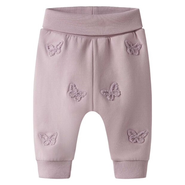 nameit angeraute Stoffhose - Schmetterlinge Dawn Pink