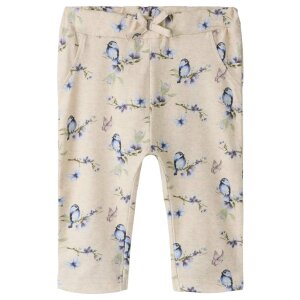 nameit Bio Baumwoll Stoffhose - Vögel peyote melange