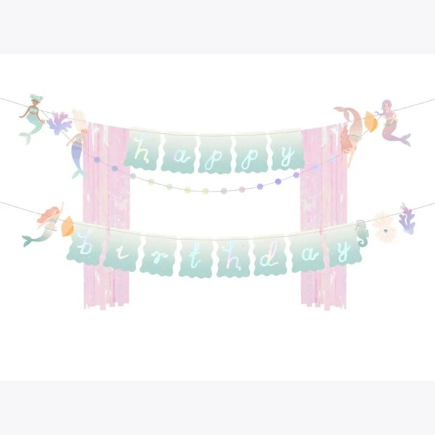 Partydeco Bannergirlande Happy Birthday - Meerjungfrau