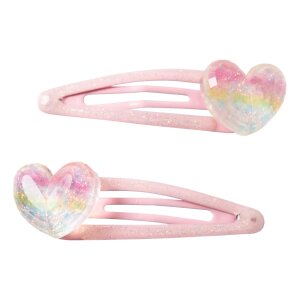 name it 2er-Pack Haarclip Herz Glitzer - Cradle Pink