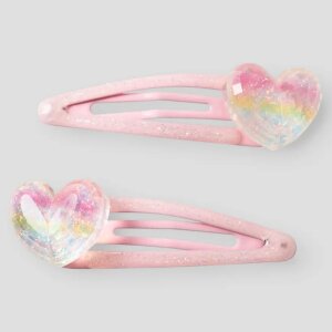 name it 2er-Pack Haarclip Herz Glitzer - Cradle Pink