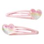name it 2er-Pack Haarclip Herz Glitzer - Cradle Pink