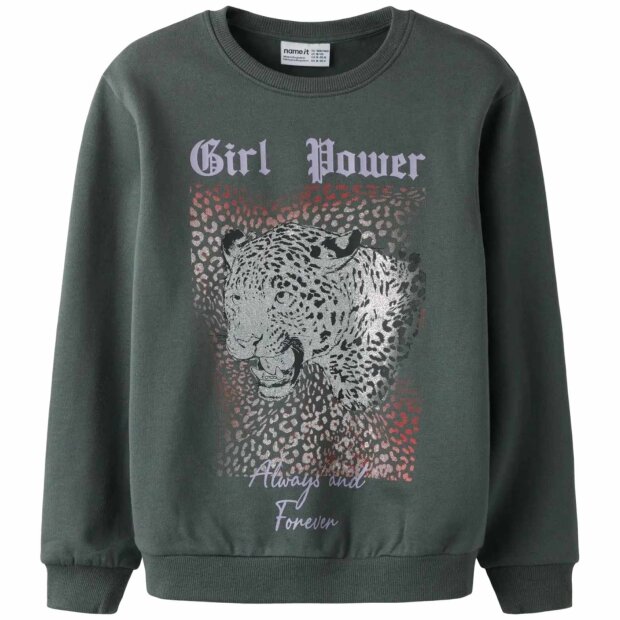 nameit angerautes Sweatshirt - Leopard urban chic