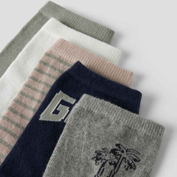 name it 5er Set Socken - grey melange