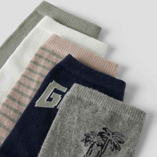 name it 5er Set Socken - grey melange 34 / 36