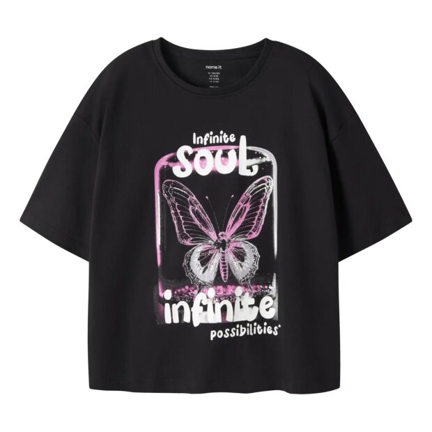 name it Bio- Baumwoll T-Shirt - black soul