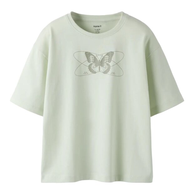 name it Bio- Baumwoll T-Shirt -  Pale Aqua Butterfly
