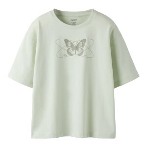 name it Bio- Baumwoll T-Shirt -  Pale Aqua Butterfly