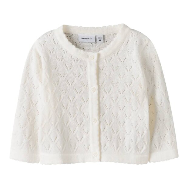 name it Bio Baumwoll Strickjacke - cloud dancer
