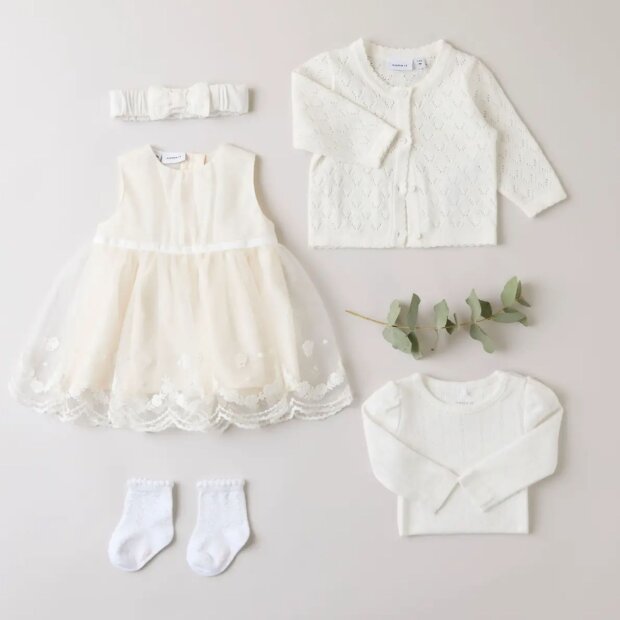 name it Bio Baumwoll Strickjacke - cloud dancer