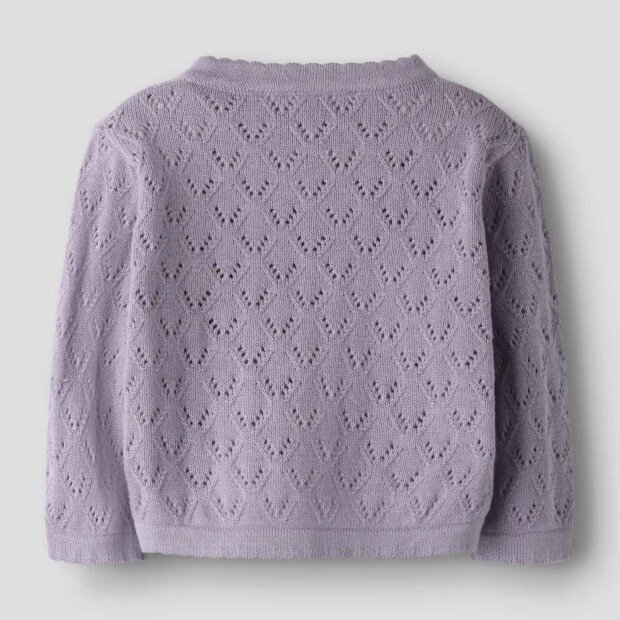 name it Bio Baumwoll Strickjacke - Lavender Gray