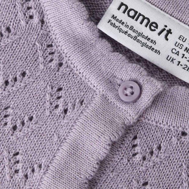 name it Bio Baumwoll Strickjacke - Lavender Gray