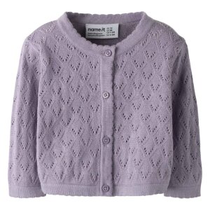 name it Bio Baumwoll Strickjacke - Lavender Gray