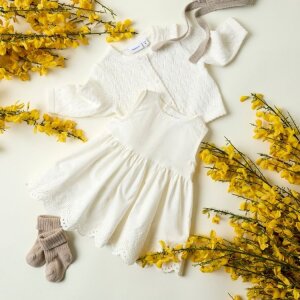 name it Babykleid Borte weiß
