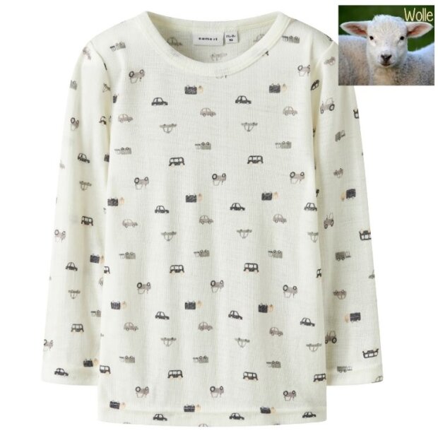 name it Shirt Wolle Fahrzeuge
