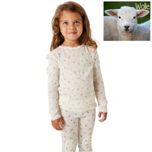 name it Shirt Wolle Blumen natur
