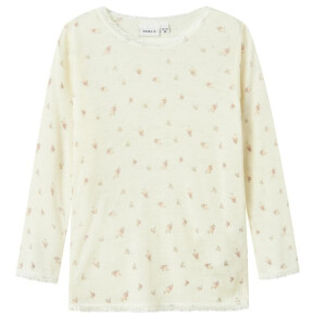 name it Shirt Wolle Blumen natur