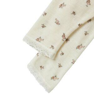 name it Baby Hose Wolle Blumen natur