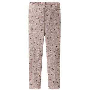 name it Legging Blümchen Wolle natur