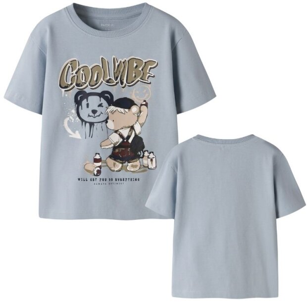 name it T-Shirt Teddy blue fog