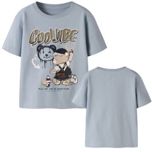 name it T-Shirt Teddy blue fog