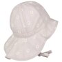 Sterntaler Gänseblümchen-Sonnenhut mit Bio-Futter und Nackenschutz - steingrau