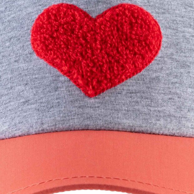 Sterntaler Basecap Herz aus Baumwolle - silber melange