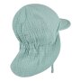 Sterntaler Baumwoll-Musselin (Bio) Schirmmütze mit Nackenschutz UV50+ - helltürkis