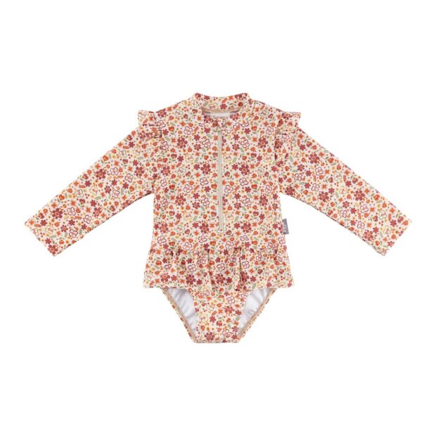 Sterntaler Langarm-Badeanzug Blumen mit Volants & UV-Schutz 50+