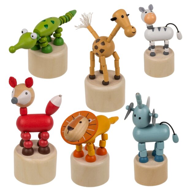 ootb Holz Drückfigur Tiere ca. 4,5x11,5cm sortiert