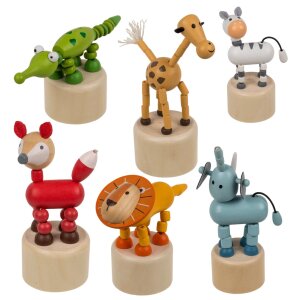 ootb Holz Drückfigur Tiere ca. 4,5x11,5cm sortiert